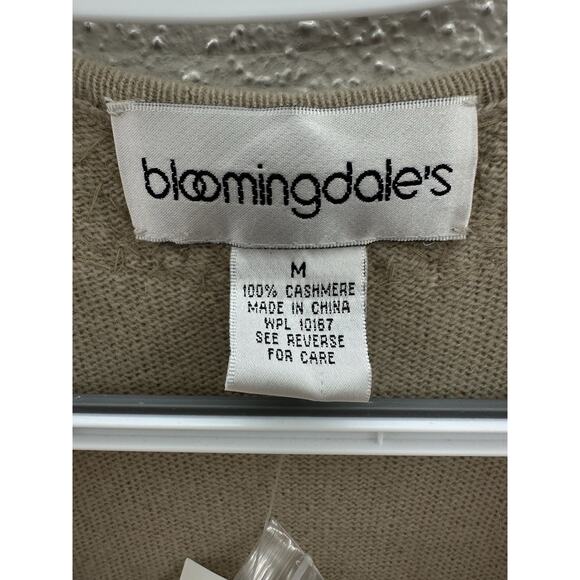 Bloomingdales Womens Cardigan Size Medium Champagne Cashmere Embellished NWT - Picture 4 of 12